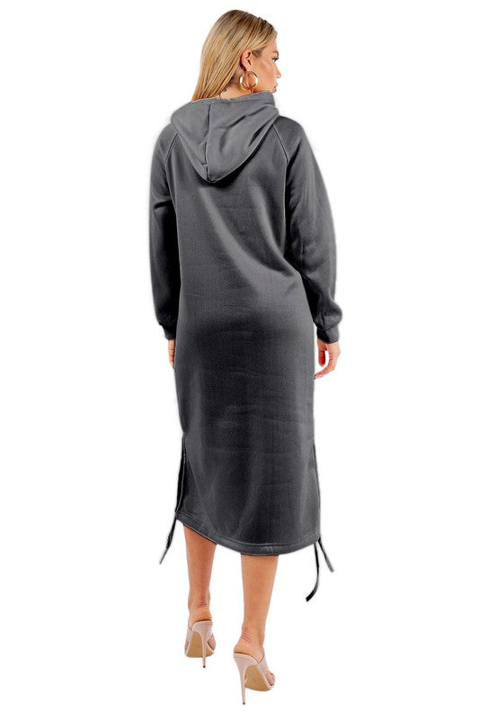 Women's Casual Long Sleeve Maxi Hoodie Dress