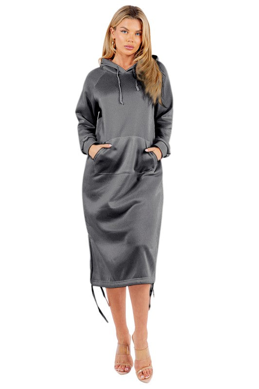 Women's Casual Long Sleeve Maxi Hoodie Dress