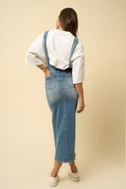 Women's Casual Long Denim Overall Skirt