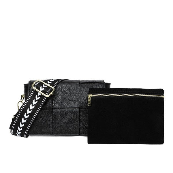 Women's Crossbody Foldover Leather Bag