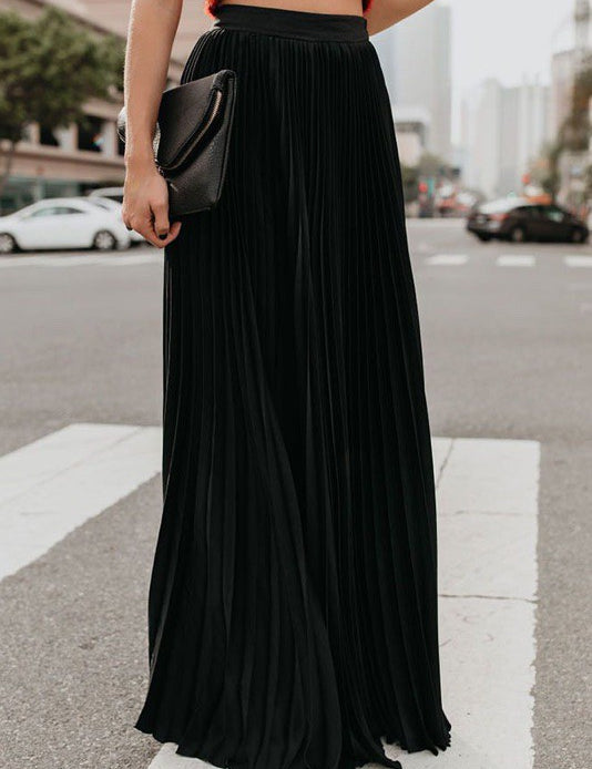 Pleated maxi skirt