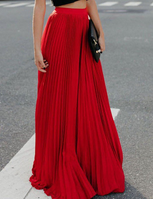 Pleated maxi skirt