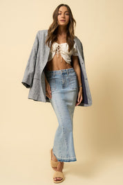 Women's Casual Mermaid Maxi Denim Skirt