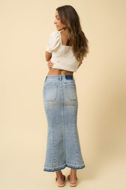 Women's Casual Mermaid Maxi Denim Skirt