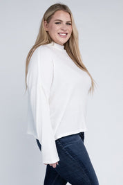 Plus Size Casual Drop Shoulder Long Sleeve Top