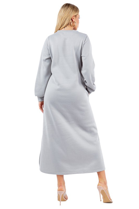 SEXY FASHION MAXI HOODIE DRESS