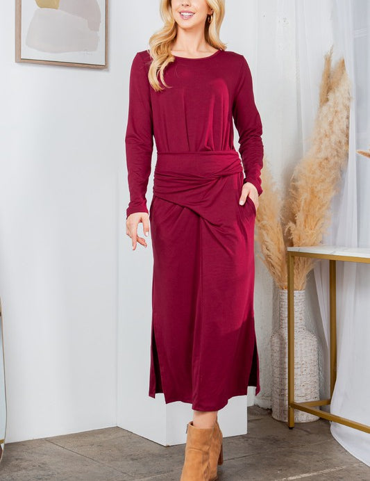 Women's Waist Wrap Dress with Pockets