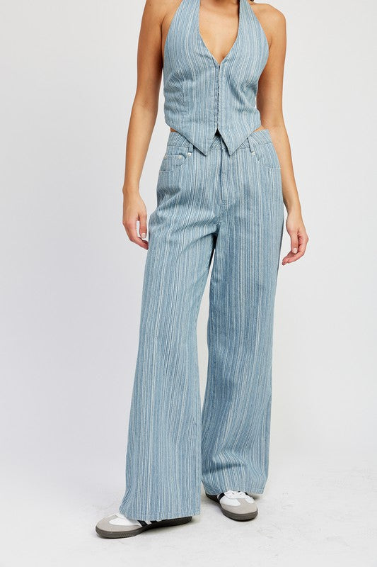 Women's Mid Rise Wide Leg Pants