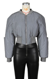 Women's Reflective Long Sleeve Puffer Jacket