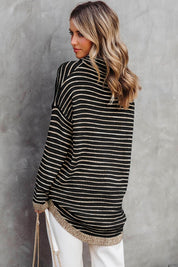 Women's Oversized Ribbed Knit Poncho Sweater