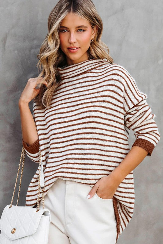 Women's Oversized Ribbed Knit Poncho Sweater