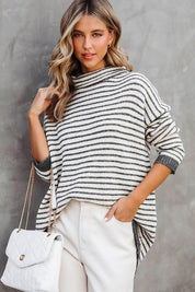 Women's Oversized Ribbed Knit Poncho Sweater