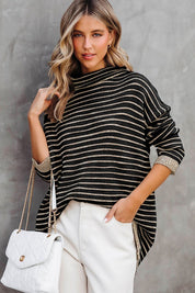 Women's Oversized Ribbed Knit Poncho Sweater