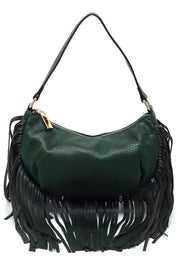 Women's Faux Leather Fringe Hobo Shoulder Bag