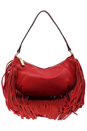 Women's Faux Leather Fringe Hobo Shoulder Bag