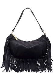 Women's Faux Leather Fringe Hobo Shoulder Bag