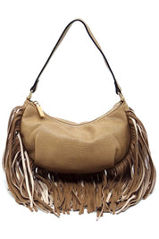 Women's Faux Leather Fringe Hobo Shoulder Bag