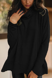 Women's Casual Cowl Neck Long Sleeve Tunic Top