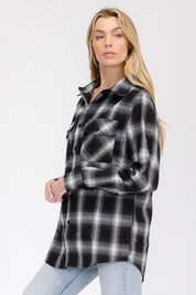 Women's Boyfriend Fit Checker Plaid Flannel Shirt