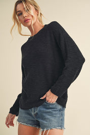 Women's Oversized Knit Sweater with Scoop Neck