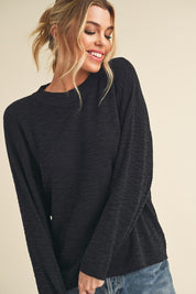 Women's Oversized Knit Sweater with Scoop Neck