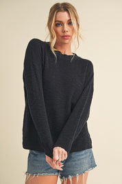 Women's Oversized Knit Sweater with Scoop Neck