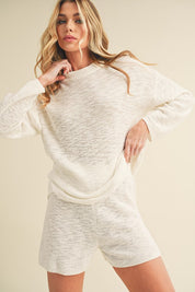 Women's Oversized Knit Sweater with Scoop Neck