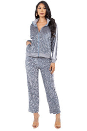 Women's Casual Sequin Two-Piece Pant Set