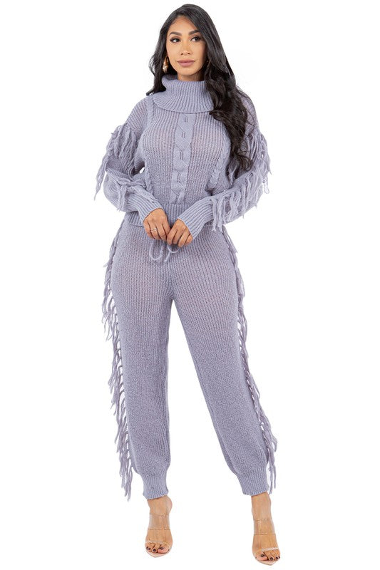 Women's Casual Long Sleeve Sweater Pants Set