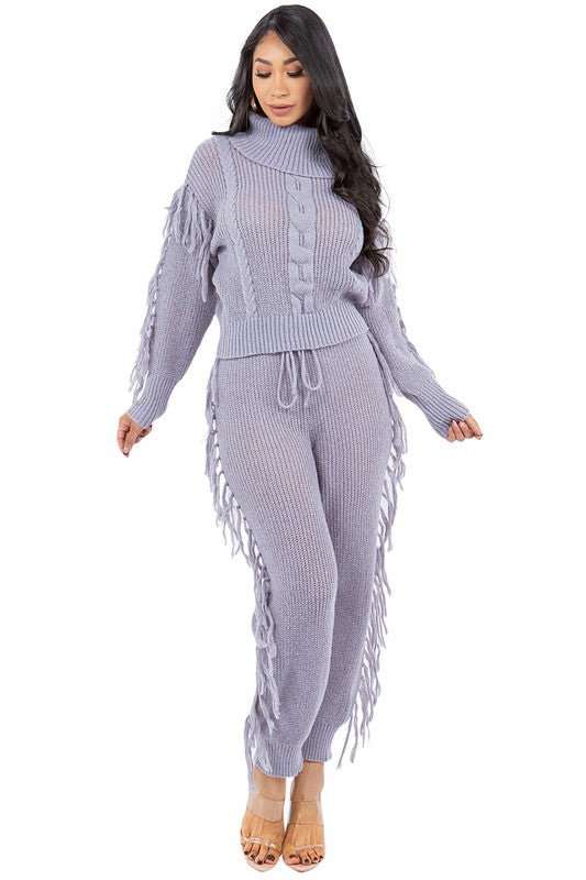 Women's Casual Long Sleeve Sweater Pants Set