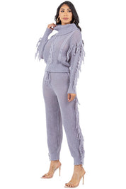 Women's Casual Long Sleeve Sweater Pants Set