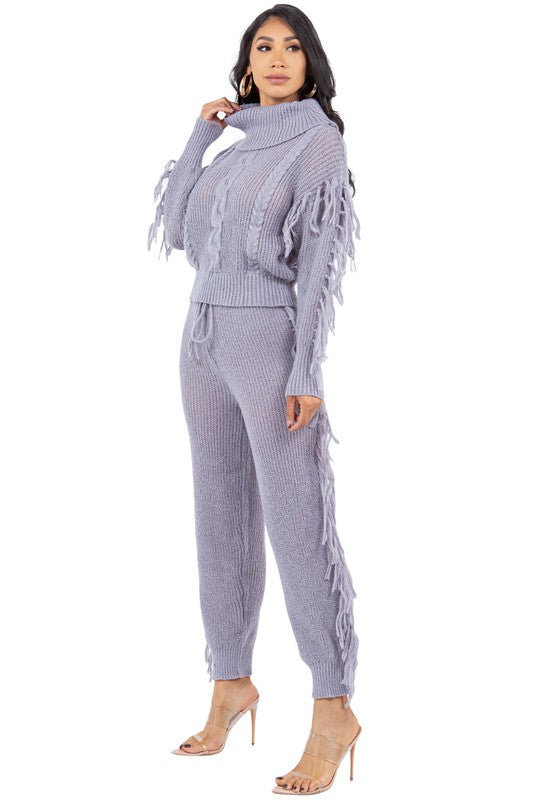 Women's Casual Long Sleeve Sweater Pants Set