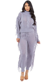 Women's Casual Long Sleeve Sweater Pants Set