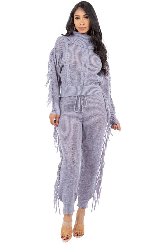 Women's Casual Long Sleeve Sweater Pants Set