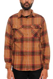 Men's Regular Fit Plaid Flannel Shirt with Chest Pockets