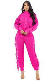 Women's Long Sleeve Sweater Top and Pants Set