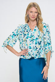 Women's Floral V Neck Blouse