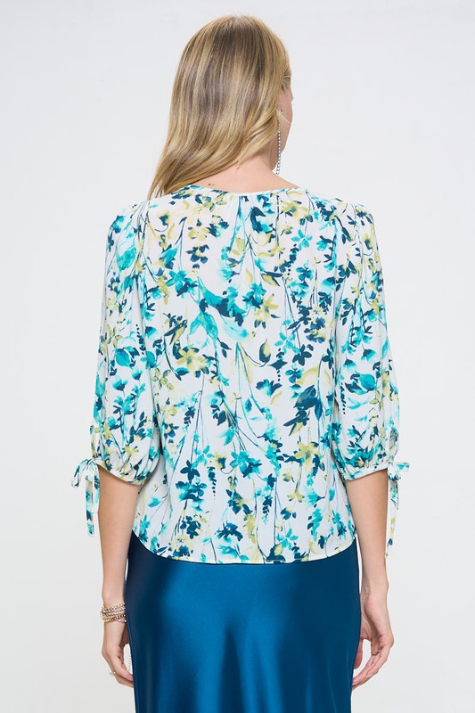 Women's Floral V Neck Blouse