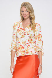 Women's Floral V-Neck Blouse