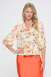 Women's Floral V-Neck Blouse