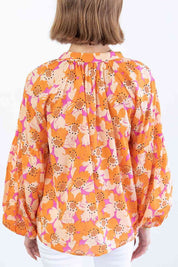 Women's Floral Balloon Sleeve Top