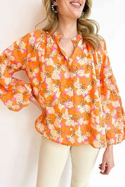 Women's Floral Balloon Sleeve Top