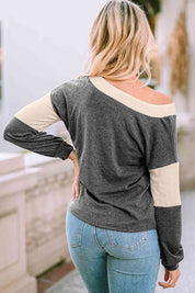 Women's Casual Color Block Cable-Knit Sweater