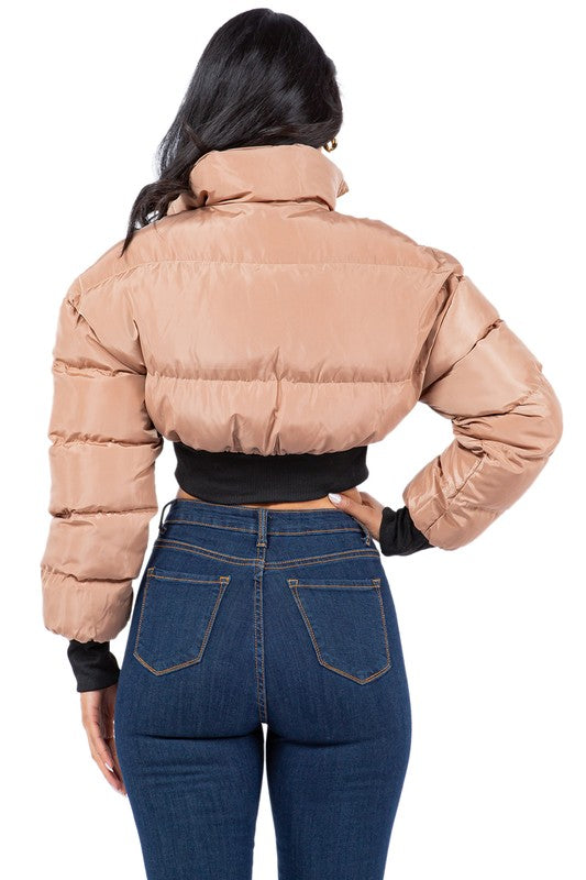 Women's Oversized Puffer Jacket with Zipper Front