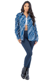 Women's Denim Button-Up Shirt Jacket