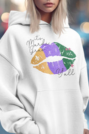 Unisex Oversized Mardi Gras Lips Graphic Hoodie