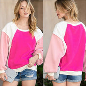 Women's Casual Color-Blocked Pullover Sweatshirt