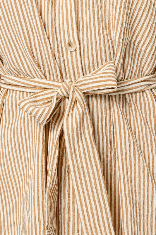 Women's Loose Fit Striped Half Sleeve Shirt Dress