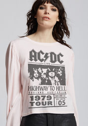 Women's Casual Puff Sleeve AC/DC Graphic Top