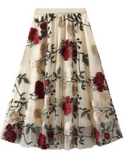 Women's Floral Pattern Midi Skirt